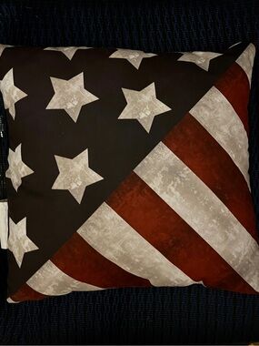 Patriotic American Flag Throw Pillow | Spoontiques | Red White Blue Decor